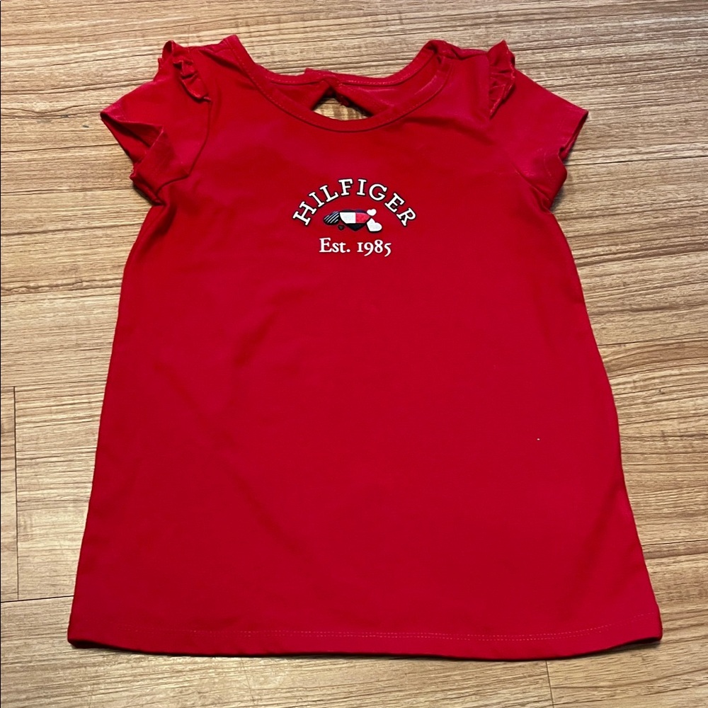 Tommy Hilfiger Kids Red Short Sleeve Tee, Girls Size 6X